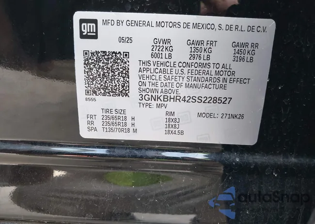 3GNKBHR42SS228527: 43686480