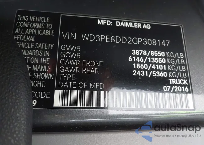 WD3PE8DD2GP308147: 43686548