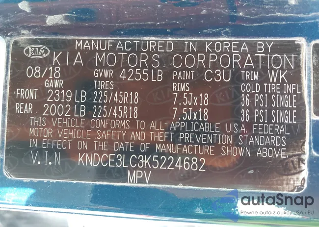 KNDCE3LC3K5224682: 43686702