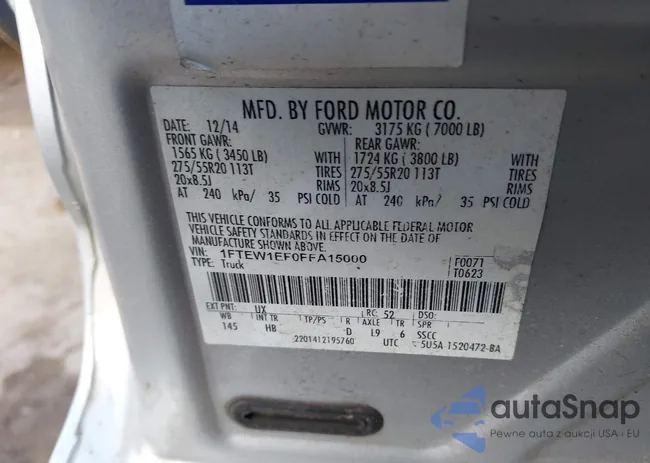 1FTEW1EF0FFA15000: 43685722