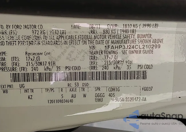 1FAHP3J24CL210299: 43685744