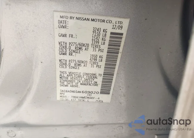 5N1BA0ND1AN609020: 43685747