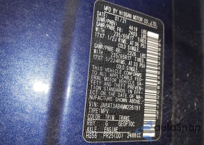 JN8AT3AB4MW226191: 43685815