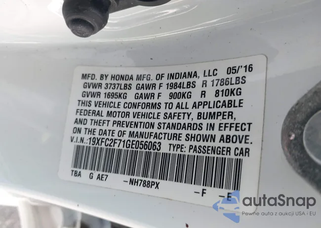 19XFC2F71GE056063: 43685853