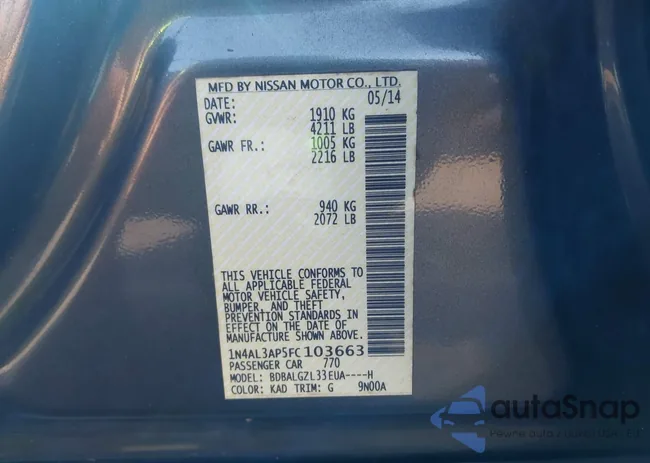 1N4AL3AP5FC103663: 43685865