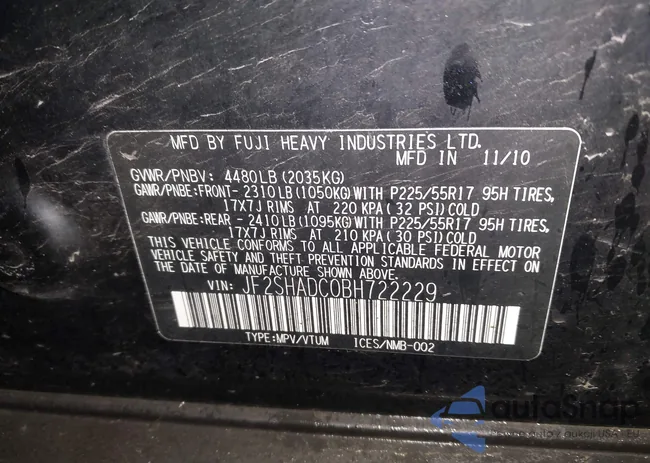 JF2SHADC0BH722229: 43687128