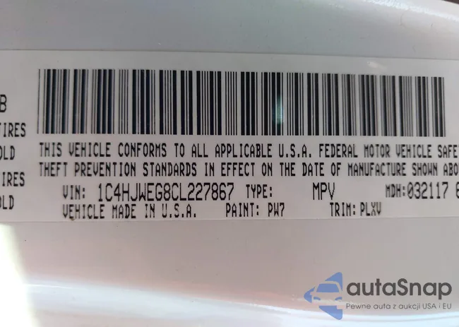 1C4HJWEG8CL227867: 43687257