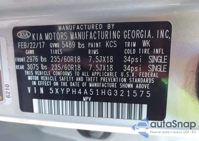 5XYPH4A51HG321575: 43687274