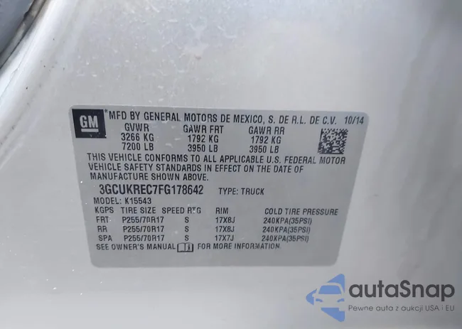 3GCUKREC7FG178642: 43687412