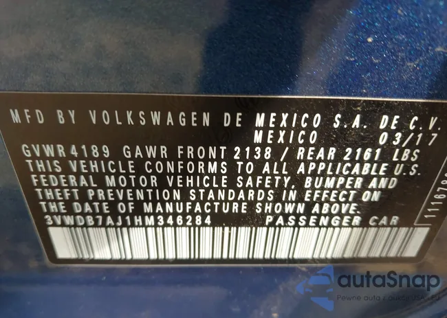 3VWDB7AJ1HM346284: 43687489