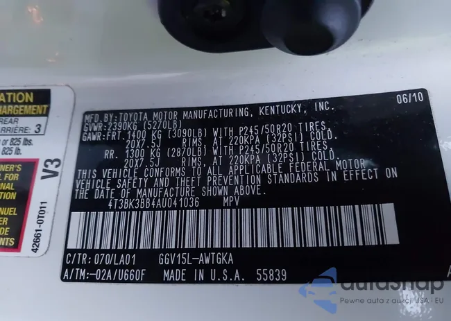 4T3BK3BB4AU041036: 43687510