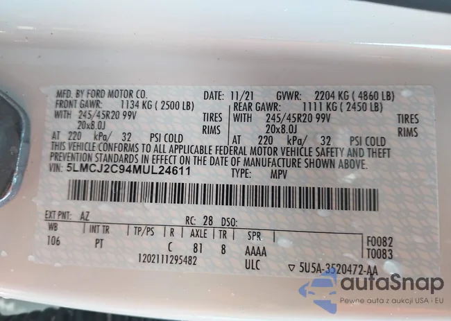 5LMCJ2C94MUL24611: 43687545