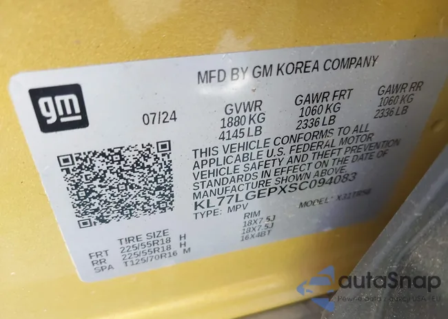 KL77LGEPXSC094083: 43686720