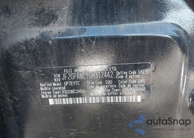 JF2GPANC1GH312442: 43686745