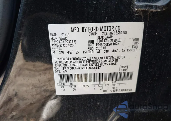 2FMDK4KC2EBA22447: 43686789