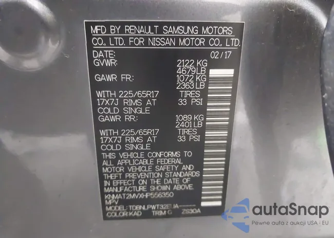 KNMAT2MVXHP556350: 43686881