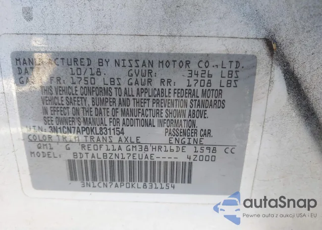 3N1CN7AP0KL831154: 43686887