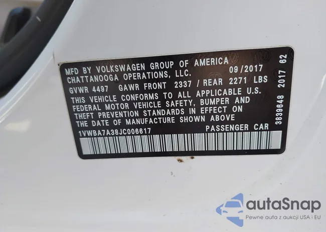 1VWBA7A38JC006617: 43686891