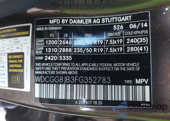 WDCGG8JB3FG352783: 43688124