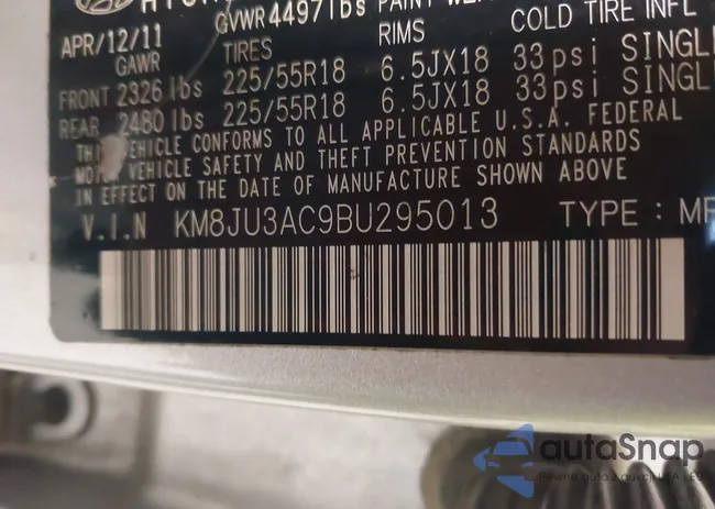 KM8JU3AC9BU295013: 43688326