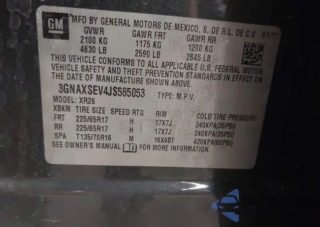 3GNAXSEV4JS585053: 43688430