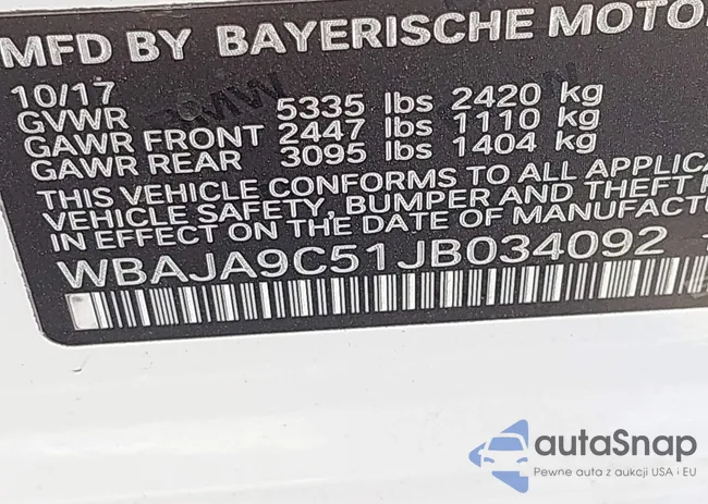 WBAJA9C51JB034092: 43688595