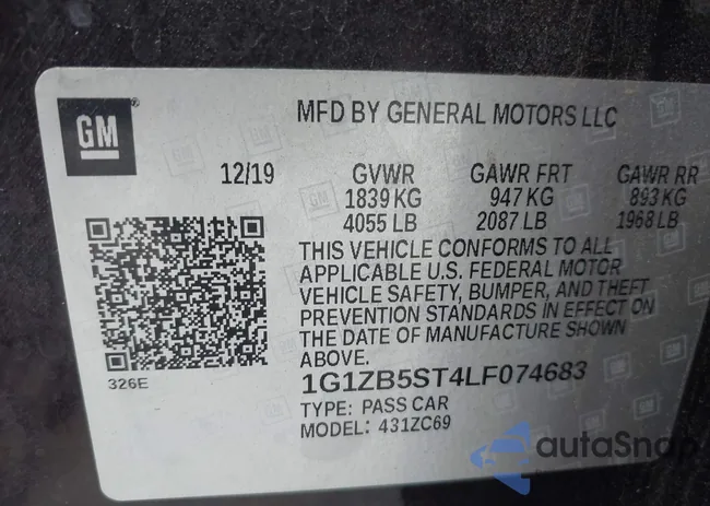 1G1ZB5ST4LF074683: 43688664