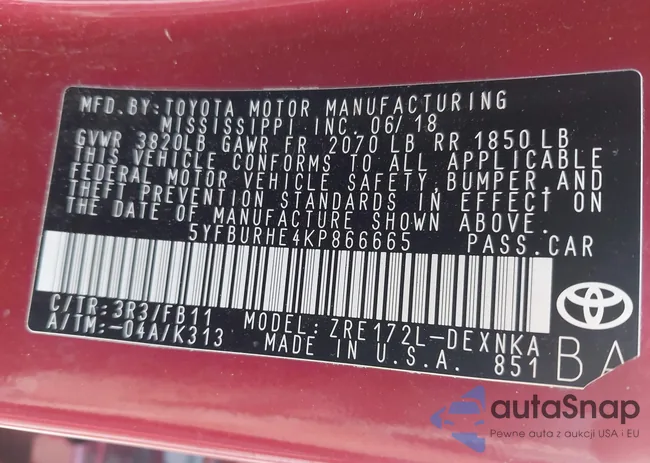 5YFBURHE4KP866665: 43687781