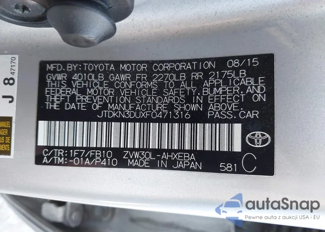 JTDKN3DUXF0471316: 43687825