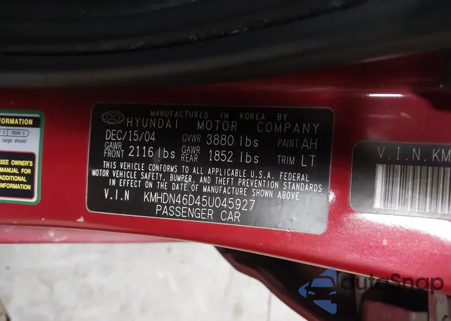 KMHDN46D45U045927: 43687946