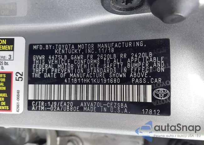 4T1B11HK1KU191680: 43688096