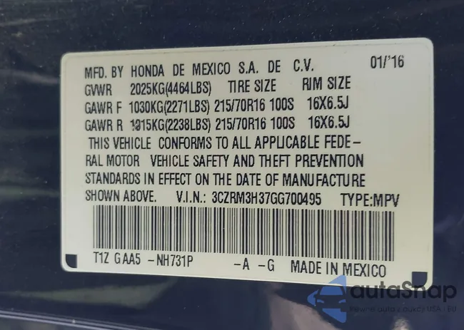 3CZRM3H37GG700495: 43689128