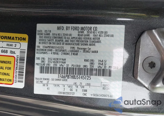 1FA6P8TH8J5145125: 43689130