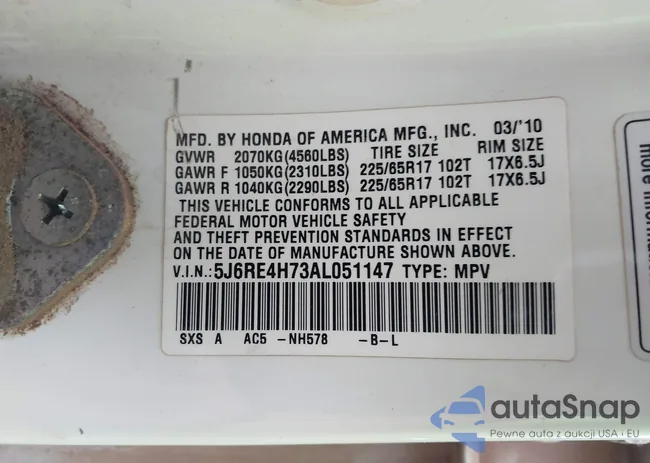 5J6RE4H73AL051147: 43689139