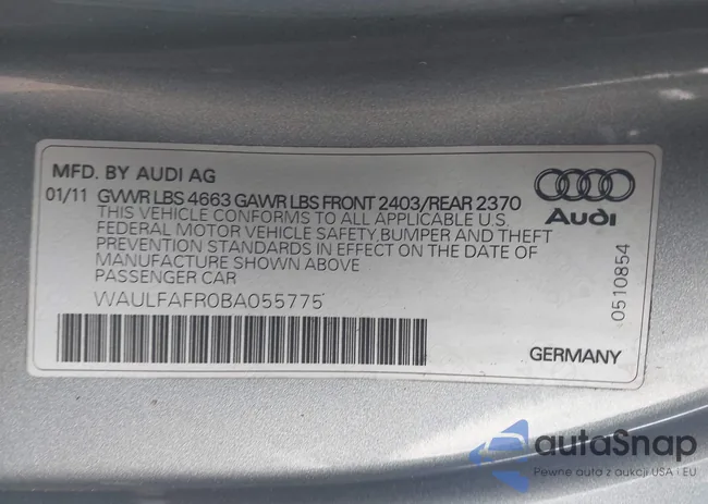 WAULFAFR0BA055775: 43689220