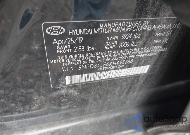 5NPD84LF6KH493268: 43689239