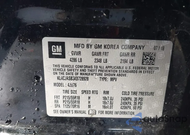 KL4CJASB3KB728928: 43689408