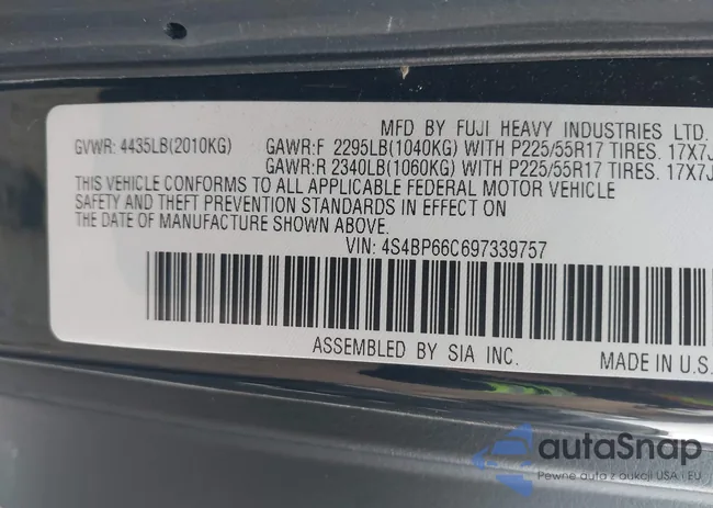 4S4BP66C697339757: 43689597