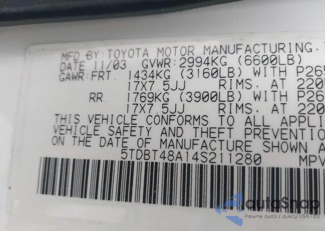 5TDBT48A14S211280: 43689613