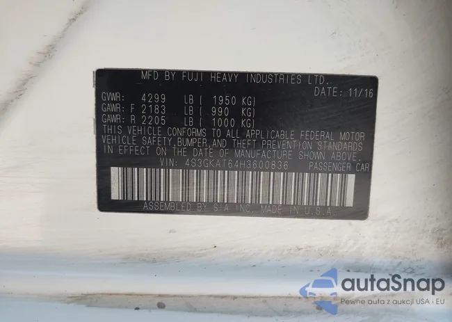 4S3GKAT64H3600836: 43688863