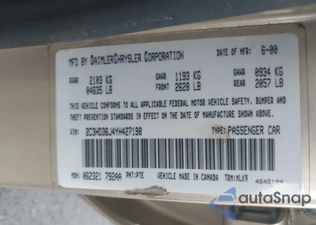 2C3HD36J4YH427198: 43690169