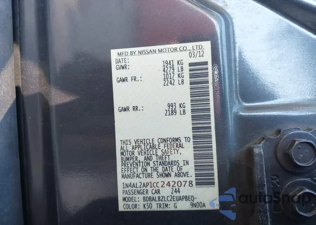 1N4AL2AP1CC242078: 43690317