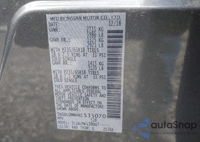 5N1DL0MN4KC535070: 43690672