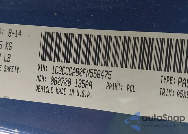 1C3CCCAB0FN556475: 43690689