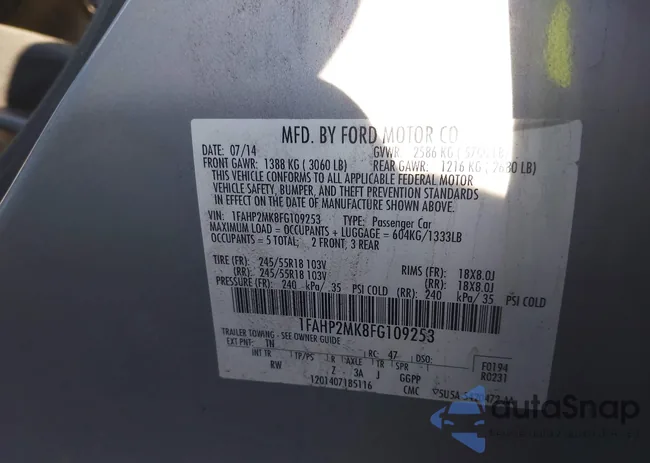 1FAHP2MK8FG109253: 43690692