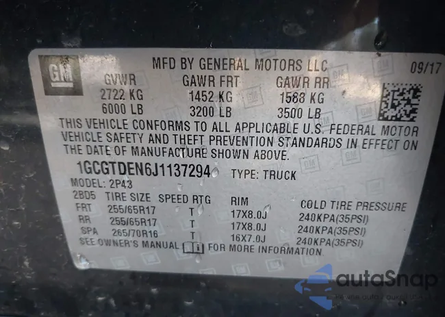 1GCGTDEN6J1137294: 43689714