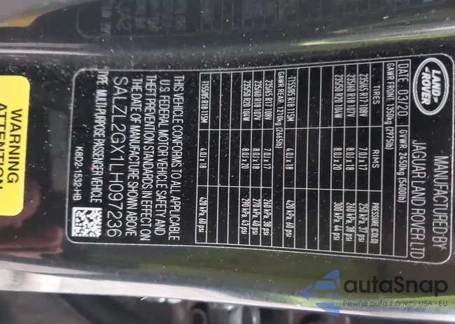 SALZL2GX1LH097236: 43689740