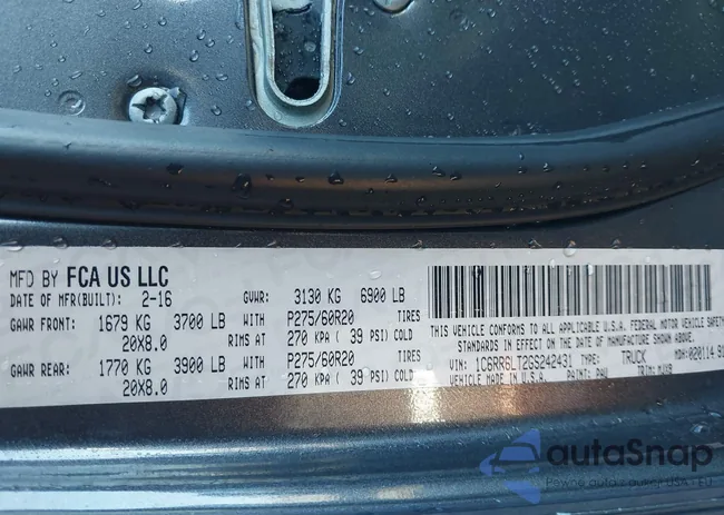 1C6RR6LT2GS242431: 43689838