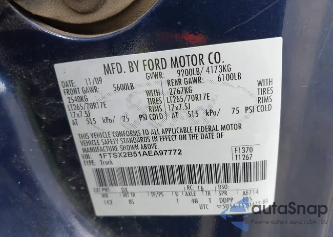 1FTSX2B51AEA97772: 43689869