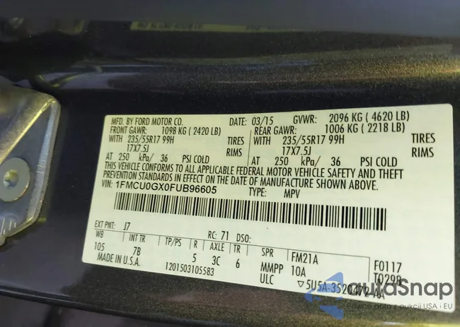 1FMCU0GX0FUB96605: 43690039